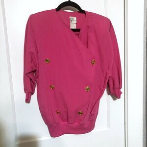 Vintage 80's Peter Popovitch Pink Wrap Top Blouse